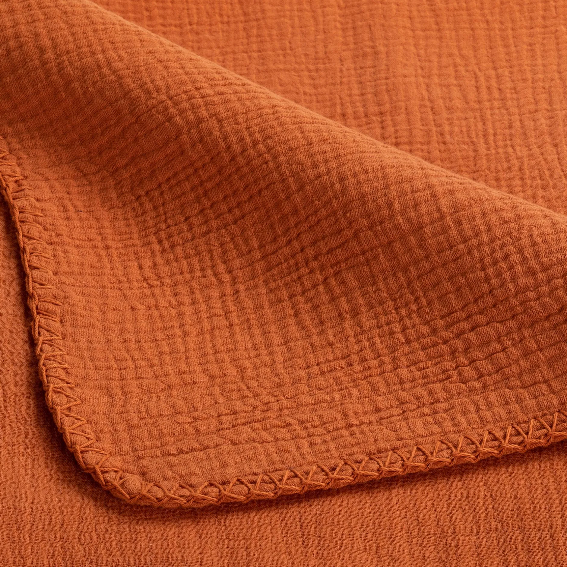 Couvre-Lit*alinea Couvre-lit en gaze de coton 180x230cm - brun rustrel Marron