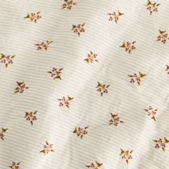 Couvre-Lit*alinea Couvre-lit en lin et coton 220x240cm motif rayé et floral - Blanc