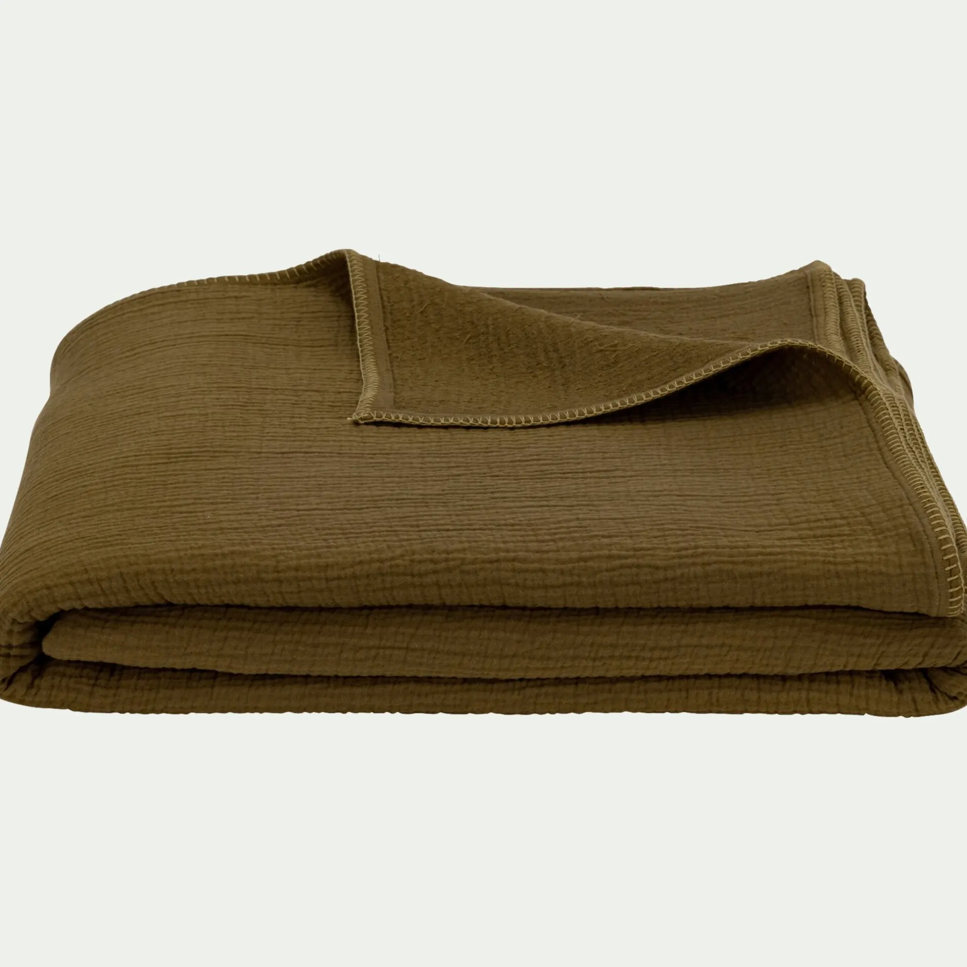 Couvre-Lit*alinea Couvre-lit en triple gaze de coton 230x250cm - Vert