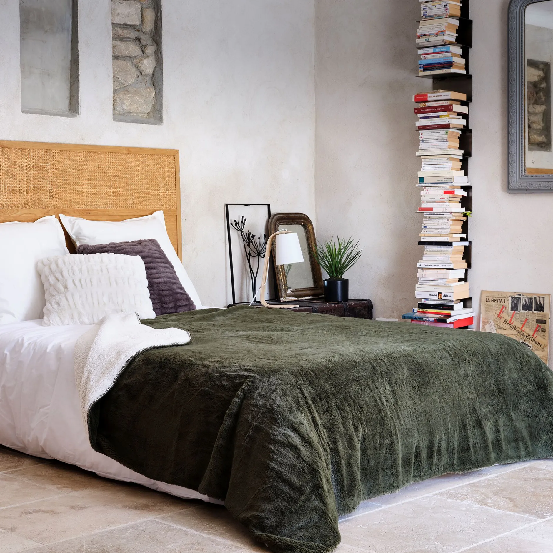 Plaid|Couvre-Lit*alinea Couvre-lit imitation fourrure - cèdre 180x220cm Vert