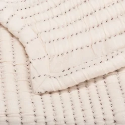 Couvre-Lit*alinea Couvre-lit matelassé en coton surpiqué 230x250cm - écru Blanc