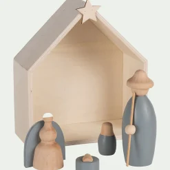 Objet Décoratif De Noël*alinea Crèche de Noël en bois H20cm - gris Naturel