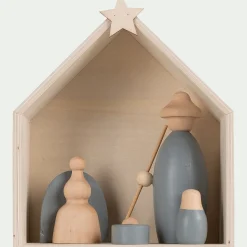 Objet Décoratif De Noël*alinea Crèche de Noël en bois H20cm - gris Naturel