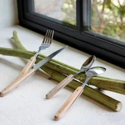 Couvert De Table*alinea Cuillère à café en inox et manche en bois de hêtre - naturel