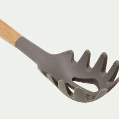Ustensile De Cuisine|Couvert De Service*alinea Cuillère à spaghettis en bois et silicone - brun terre ombre Marron