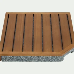 Pieds De Parasol*alinea Dalle de lestage pour pied de parasol en béton et bois 22kg - Naturel