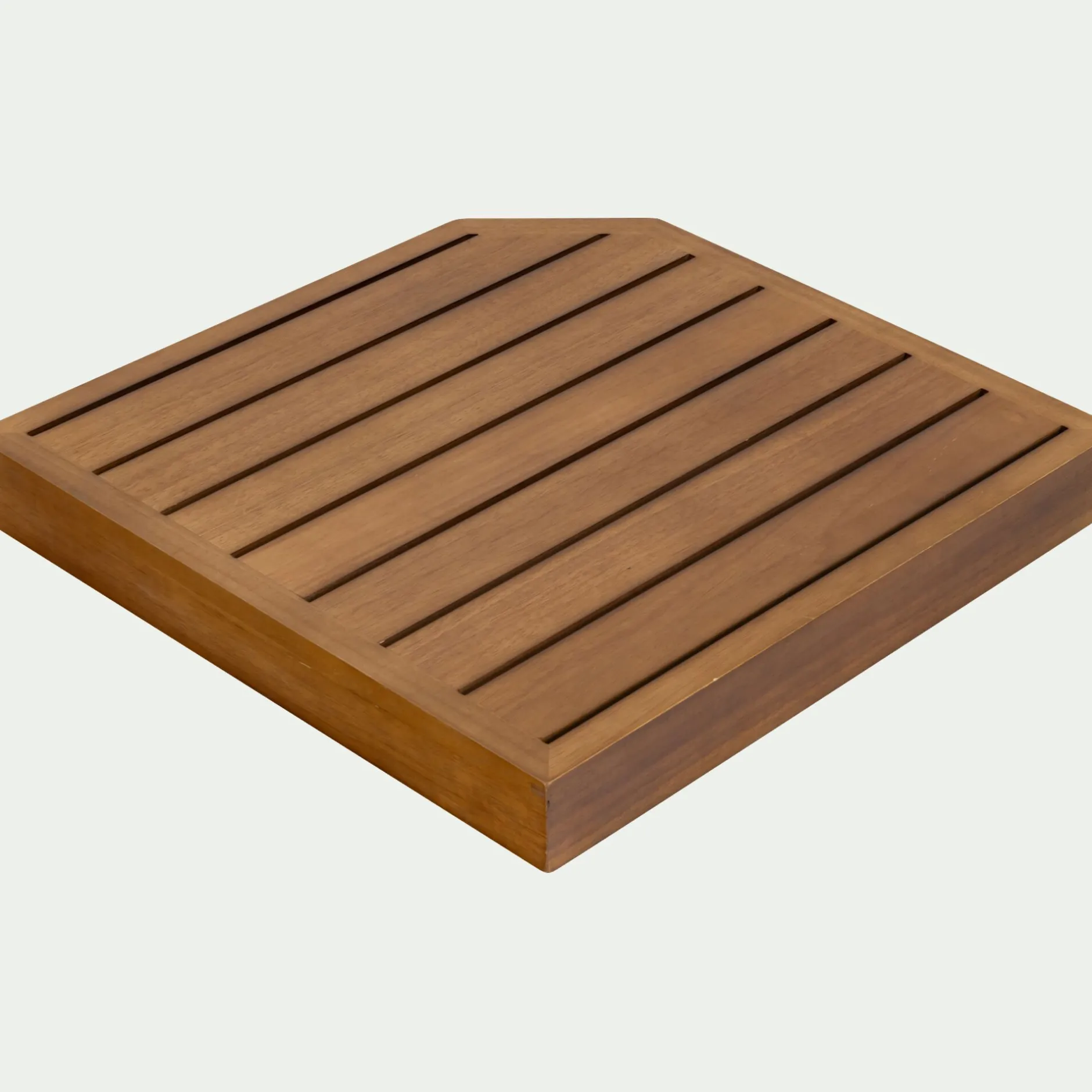 Pieds De Parasol*alinea Dalle de lestage pour pied de parasol en béton et bois 22kg - Naturel