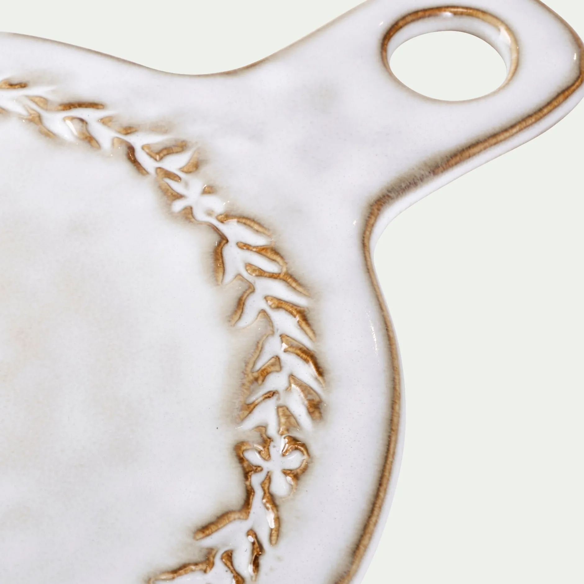 Plateau*alinea Dessous de plat motif végétal en grès D20cm - alpilles Beige