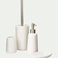 Accessoire De Salle De Bain*alinea Distributeur de savon en céramique mouchetée - ventoux Blanc