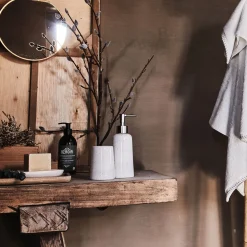 Accessoire De Salle De Bain*alinea Distributeur de savon en céramique mouchetée - ventoux Blanc