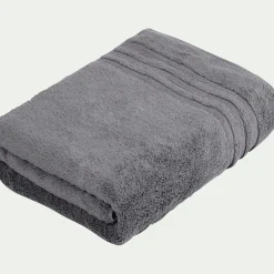 Drap De Bain*alinea Drap de bain bouclette en coton - anthracite 100x150cm Gris