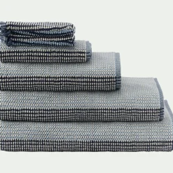Drap De Bain*alinea Drap de bain bouclette jacquard en coton - 100x150cm Bleu
