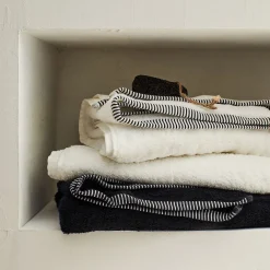 Drap De Bain*alinea Drap de bain brodé en coton - 100x150cm Noir