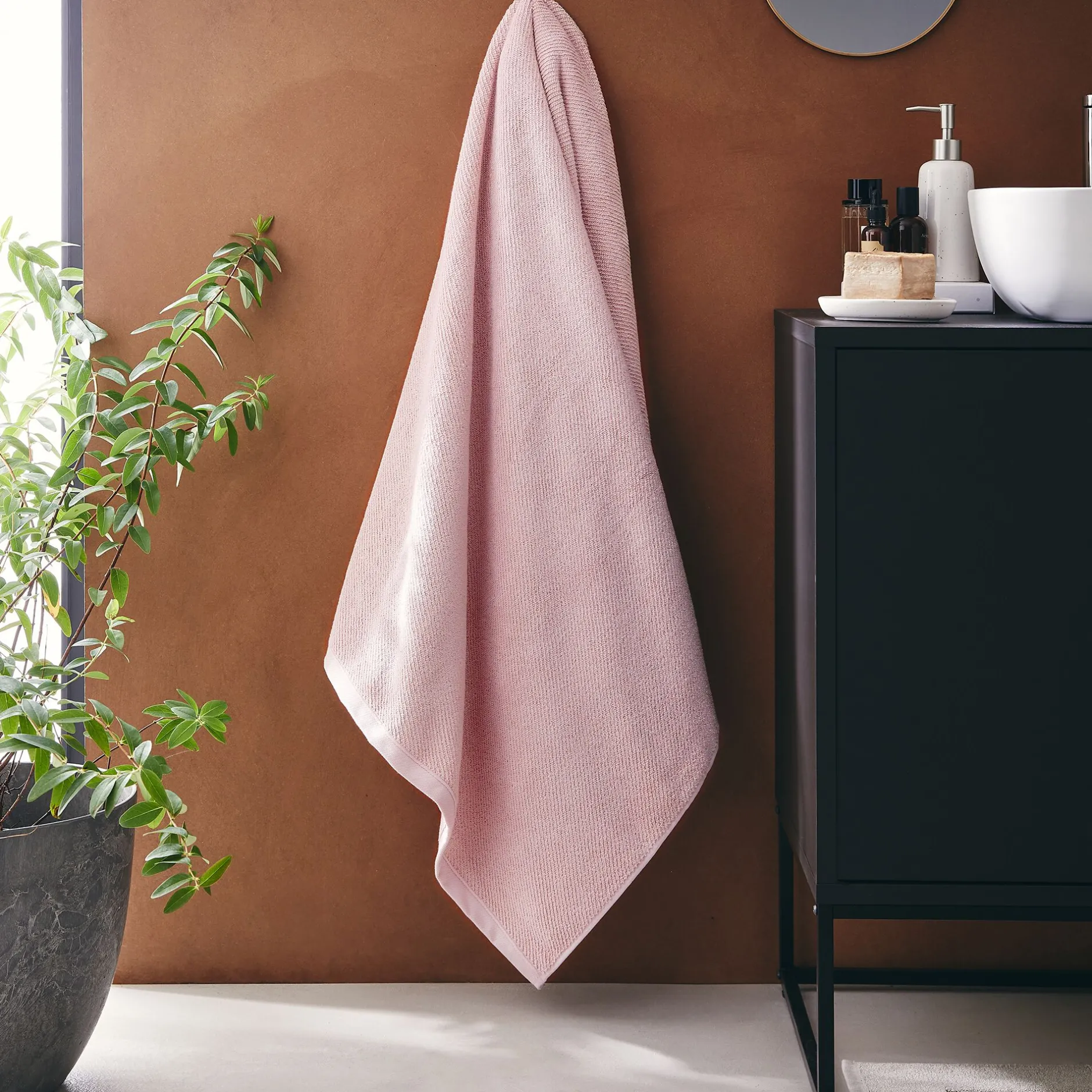 Drap De Bain*alinea Drap de bain en bouclettes de coton bio - rosa 90x150cm Rose