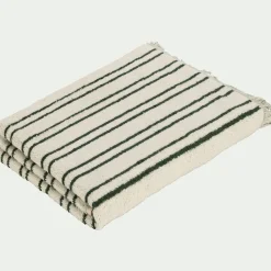 Drap De Bain*alinea Drap de bain en coton à rayures 100x150cm - Vert