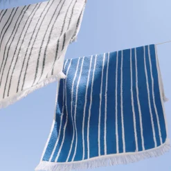 Drap De Bain*alinea Drap de bain en coton à rayures 100x150cm - Vert