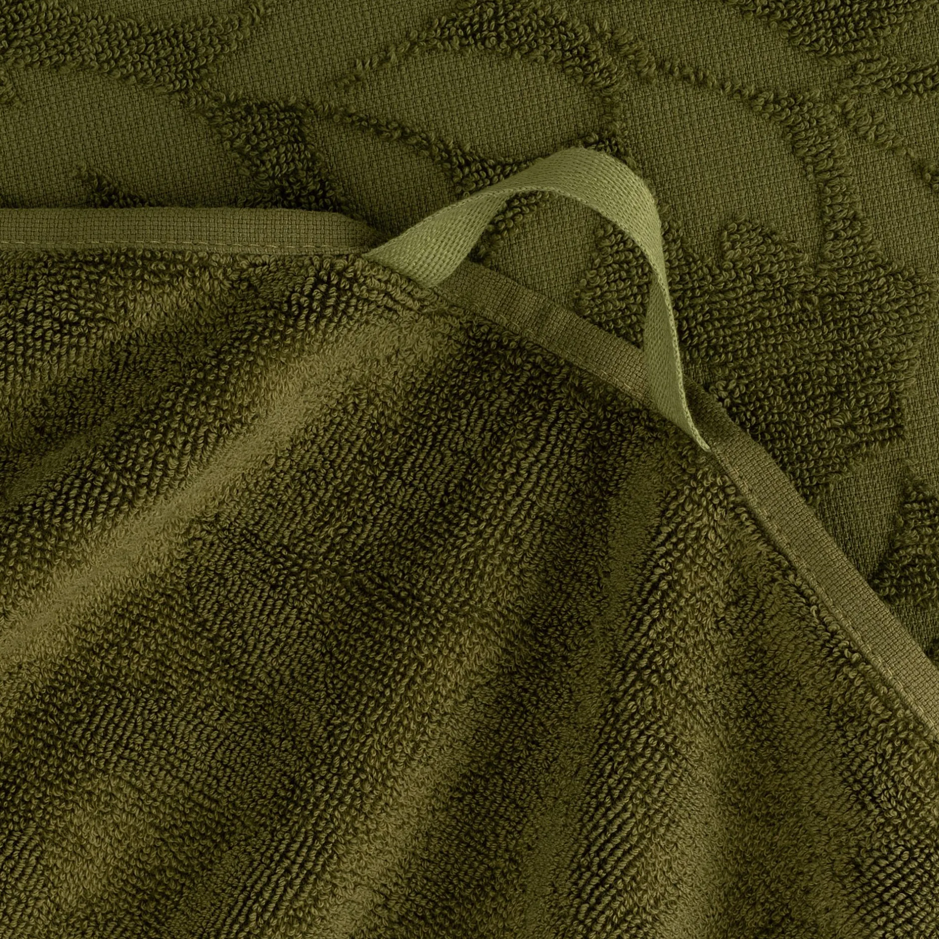 Drap De Bain*alinea Drap de bain en coton motif floral 100x150cm - mousse Vert