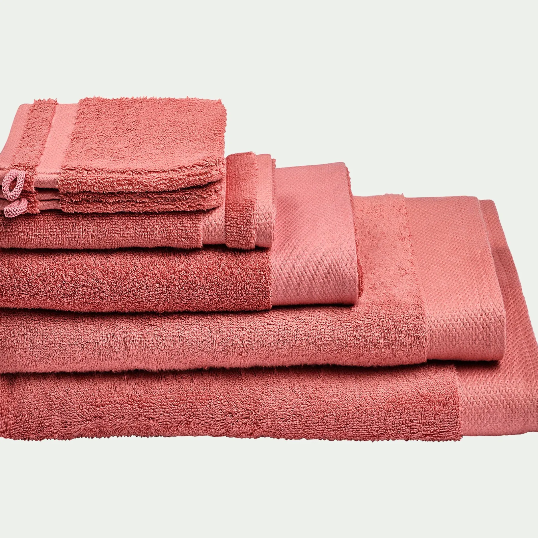 Drap De Bain*alinea Drap de bain en coton peigné - ricin 100x150cm Rouge