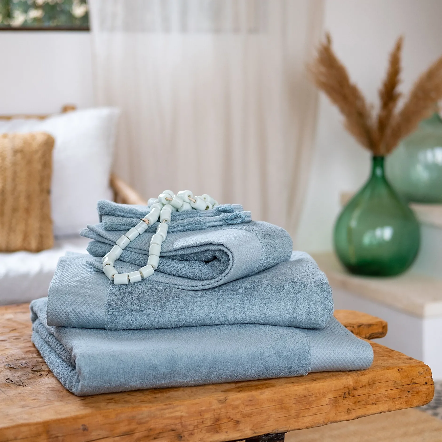 Drap De Bain*alinea Drap de bain en coton peigné - calaluna 100x150cm Bleu