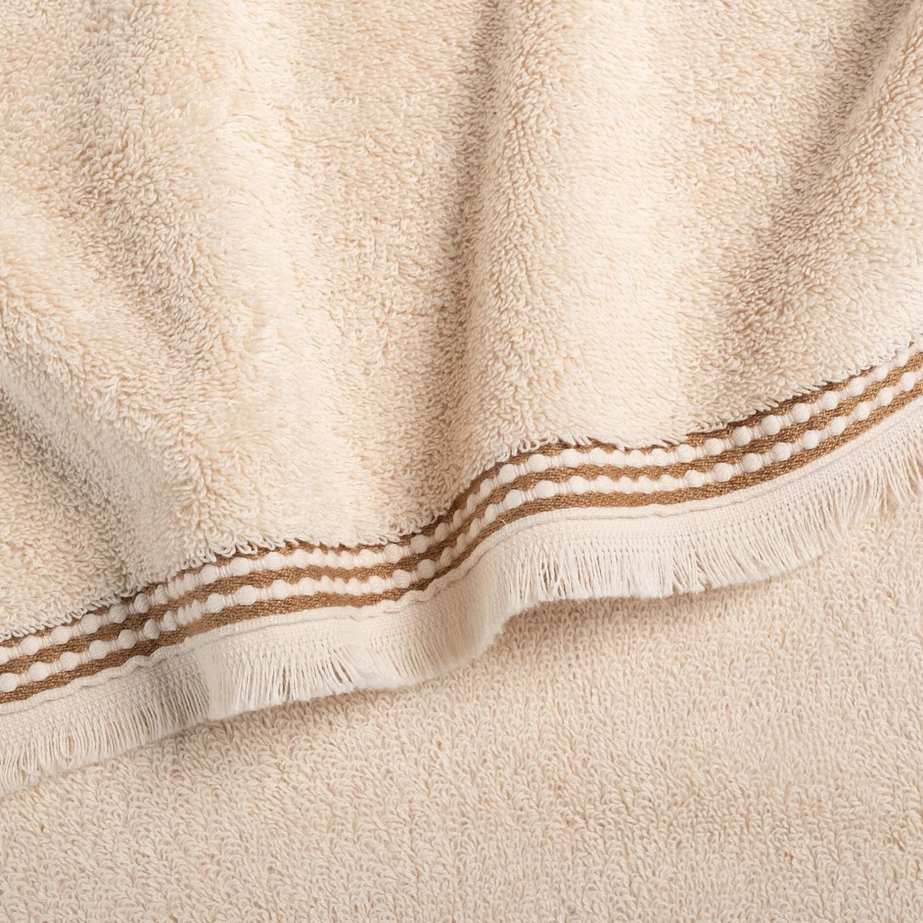 Drap De Bain*alinea Drap de bain frangé en coton 100x150cm - écru Blanc