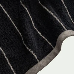 Drap De Bain*alinea Drap de bain rayé en coton 100x150cm - Noir
