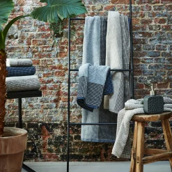 Drap De Douche*alinea Drap de douche bouclette jacquard en coton - 70x140cm Bleu