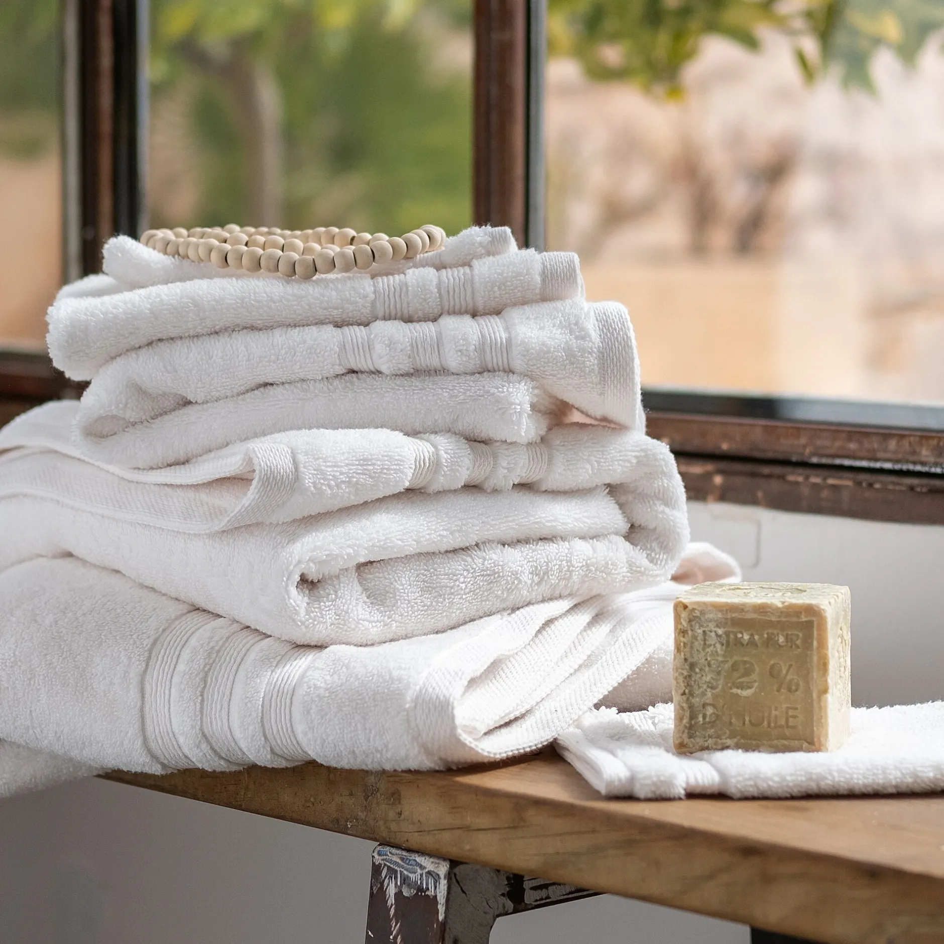 Drap De Douche*alinea Drap de douche bouclette en coton - ventoux 70x140cm Blanc