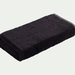 Drap De Douche*alinea Drap de douche brodé en coton - 70x140cm Noir