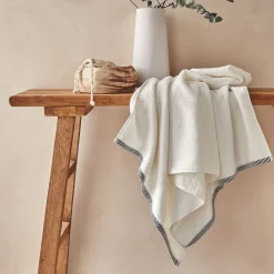 Drap De Douche*alinea Drap de douche brodé en coton - ventoux 70x140cm Blanc