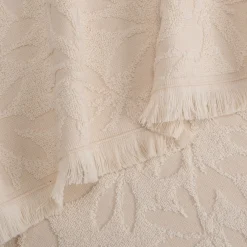 Drap De Douche*alinea Drap de douche en coton motif floral 70x140cm - écru Blanc