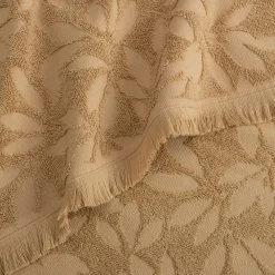 Drap De Douche*alinea Drap de douche en coton motif floral 70x140cm - sable Beige