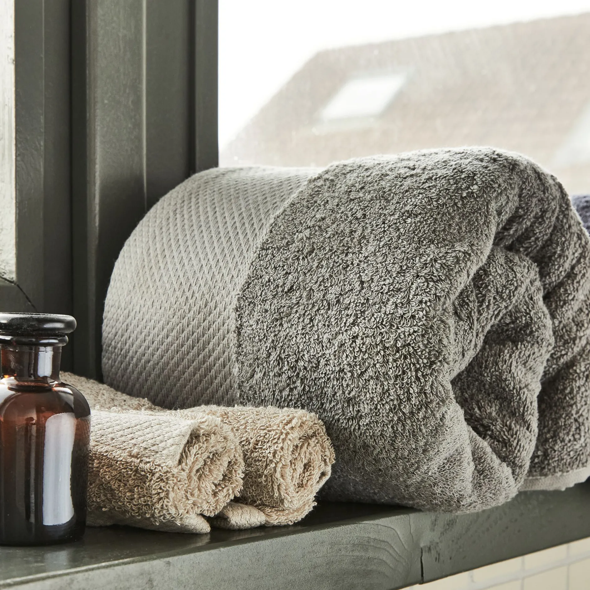 Drap De Douche*alinea Drap de douche en coton peigné - restanque 70x140cm Gris