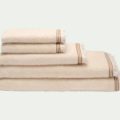 Drap De Douche*alinea Drap de douche frangé en coton 70x140cm - écru Blanc