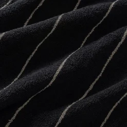 Drap De Douche*alinea Drap de douche rayé en coton 70x140cm - Noir