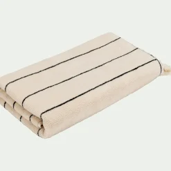 Drap De Douche*alinea Drap de douche rayé en coton 70x140cm - Beige