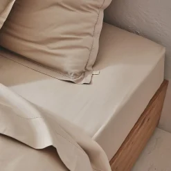 Drap Housse*alinea Drap housse en coton bio 90x200cm b30cm - alpilles Beige