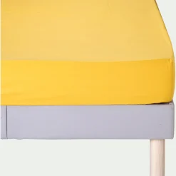 Drap Housse*alinea Drap housse en coton 140x200cm B25cm - genet Jaune