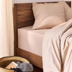 Drap Housse*alinea Drap housse en coton 140x200cm B40cm - alpilles Beige