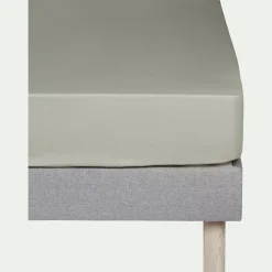 Drap Housse*alinea Drap housse en coton 90x200cm B25cm - olivier Vert