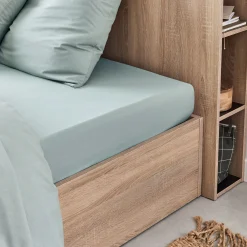 Drap Housse*alinea Drap housse en coton 140x200cm B25cm - calaluna Bleu