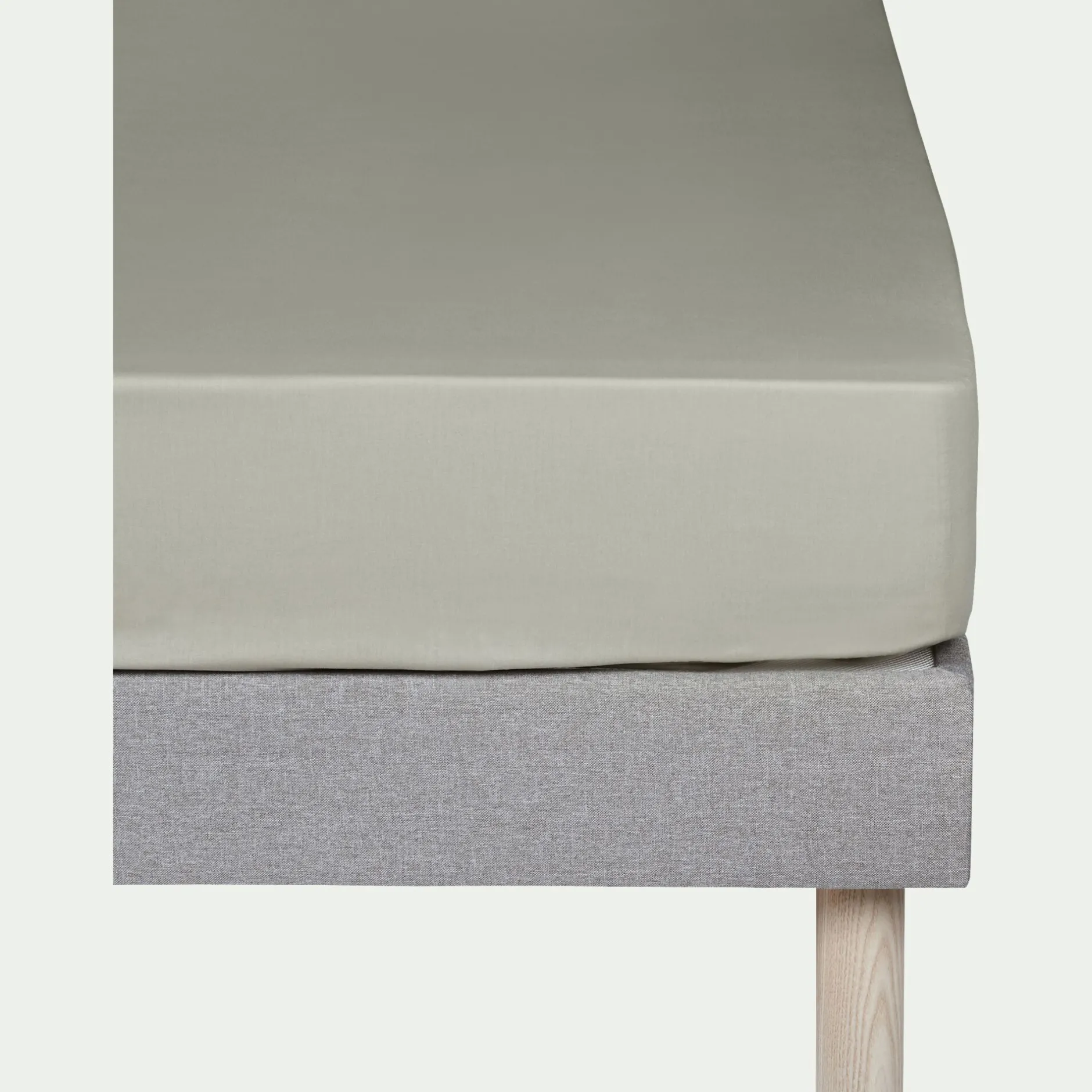 Drap Housse*alinea Drap housse en coton 160x200cm B30cm - olivier Vert