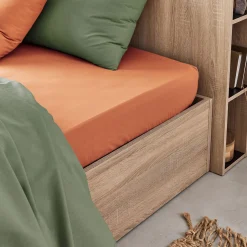 Drap Housse*alinea Drap housse en coton 90x200cm b25cm - Brun rustrel