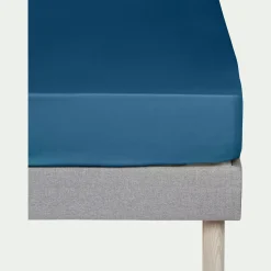 Drap Housse*alinea Drap housse en coton 160x200cm B25cm - figuerolles Bleu