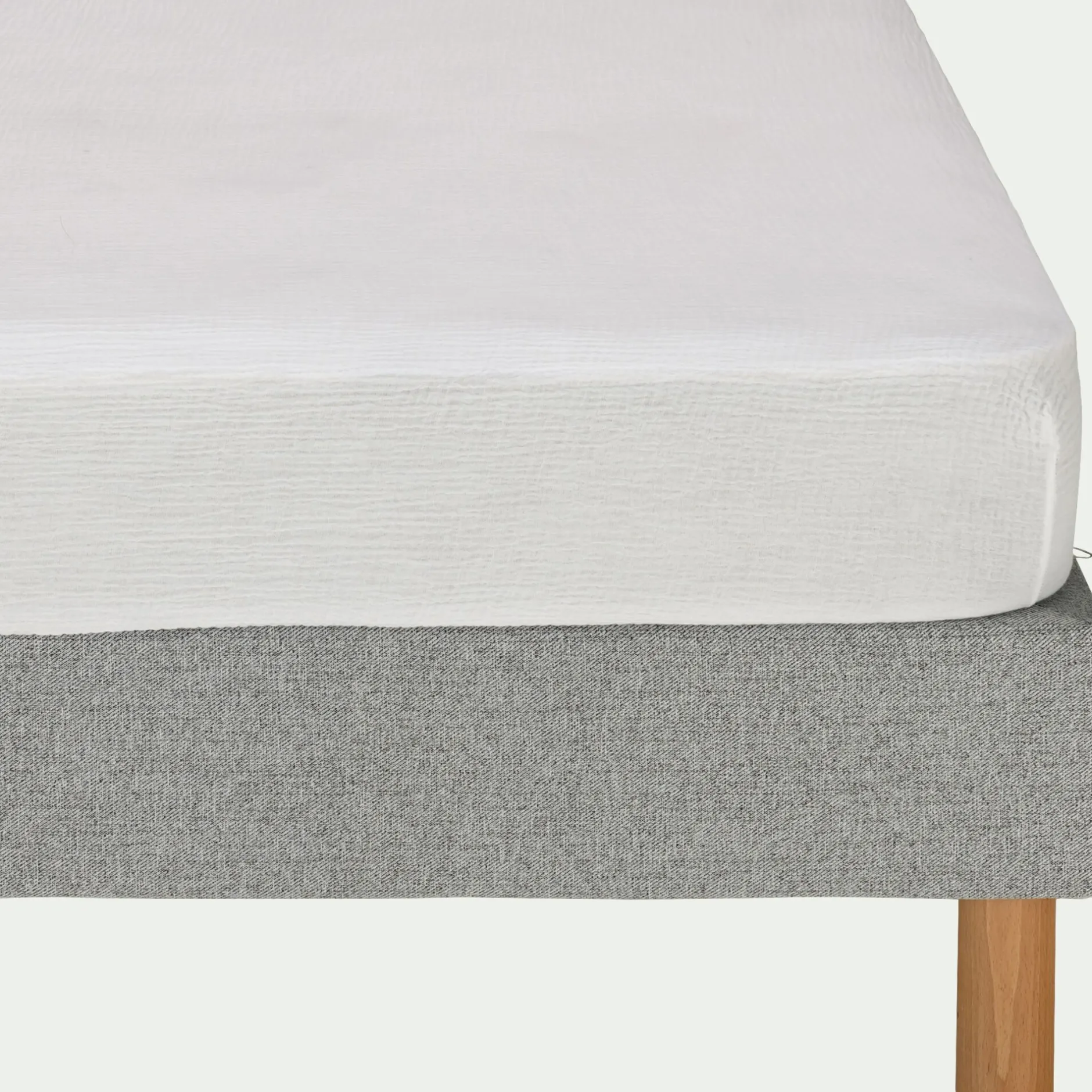 Drap Housse*alinea Drap housse en double gaze de coton 140x200cm b30cm - Blanc