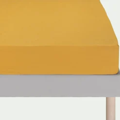 Drap Housse*alinea Drap housse en lin lavé 140x200cm B28cm - argan Jaune