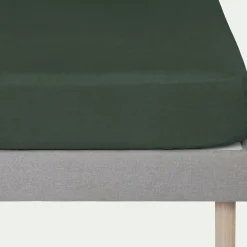 Drap Housse*alinea Drap housse en lin lavé 140x200cm B28cm - cèdre Vert