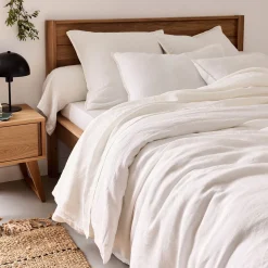 Drap Housse*alinea Drap housse en lin lavé 140x200cm B28cm - capelan Blanc