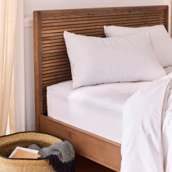 Drap Housse*alinea Drap housse en percale de coton 160x200cm B30cm - Blanc