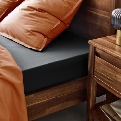 Drap Housse*alinea Drap housse en percale de coton 160x200cm B30cm - ardoise Gris