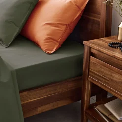 Drap Housse*alinea Drap housse en percale de coton 140x200cm B30cm - cèdre Vert